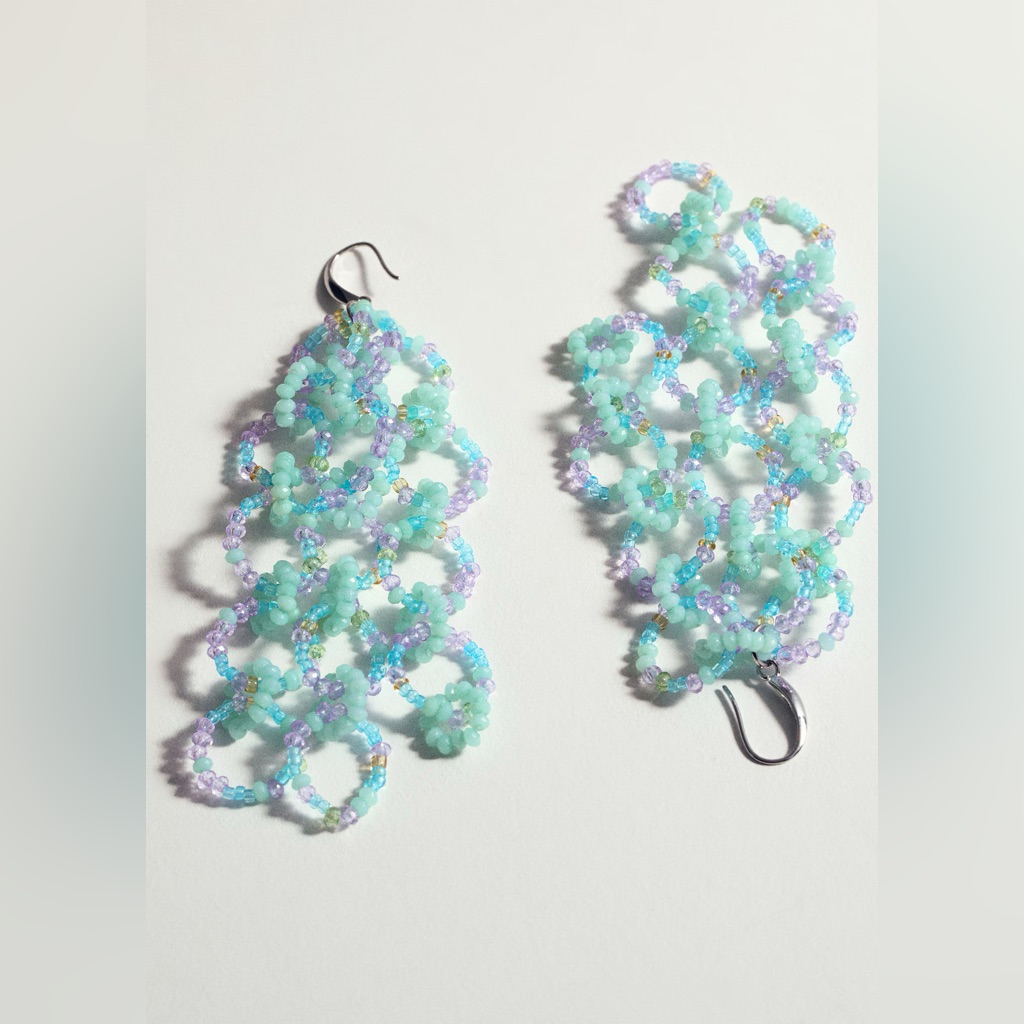 Mango Beaded Pendant Earrings